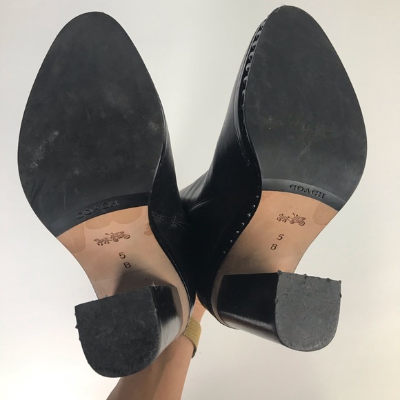Coach Booties Justina Block Chunky Heel Studded - Picture 6 of 7